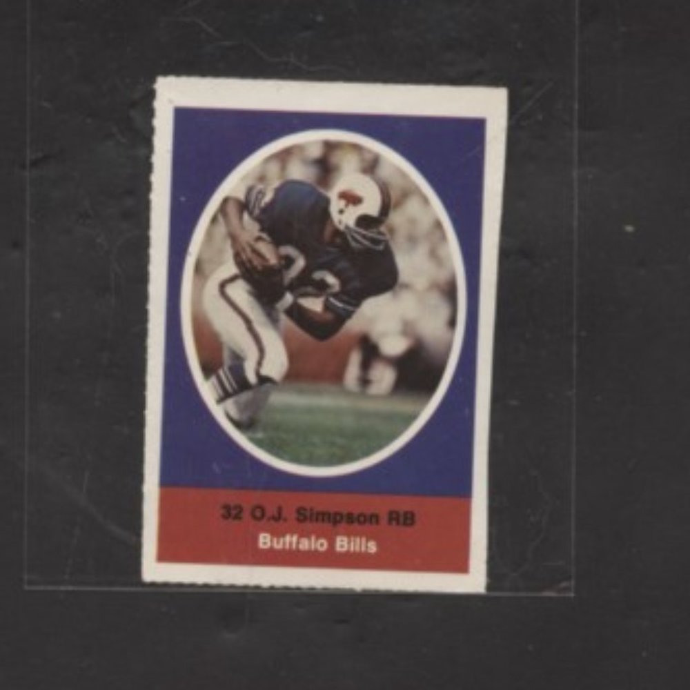 1972 SUNOCO GAS FOOTBALL STAMP OF OJ SIMPSON BUFFALO BILLS
